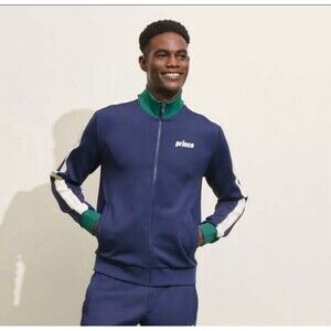 Prince Track Jacket Navy Green White Full‎ Zip Mens Size XXL Tennis Pickleball